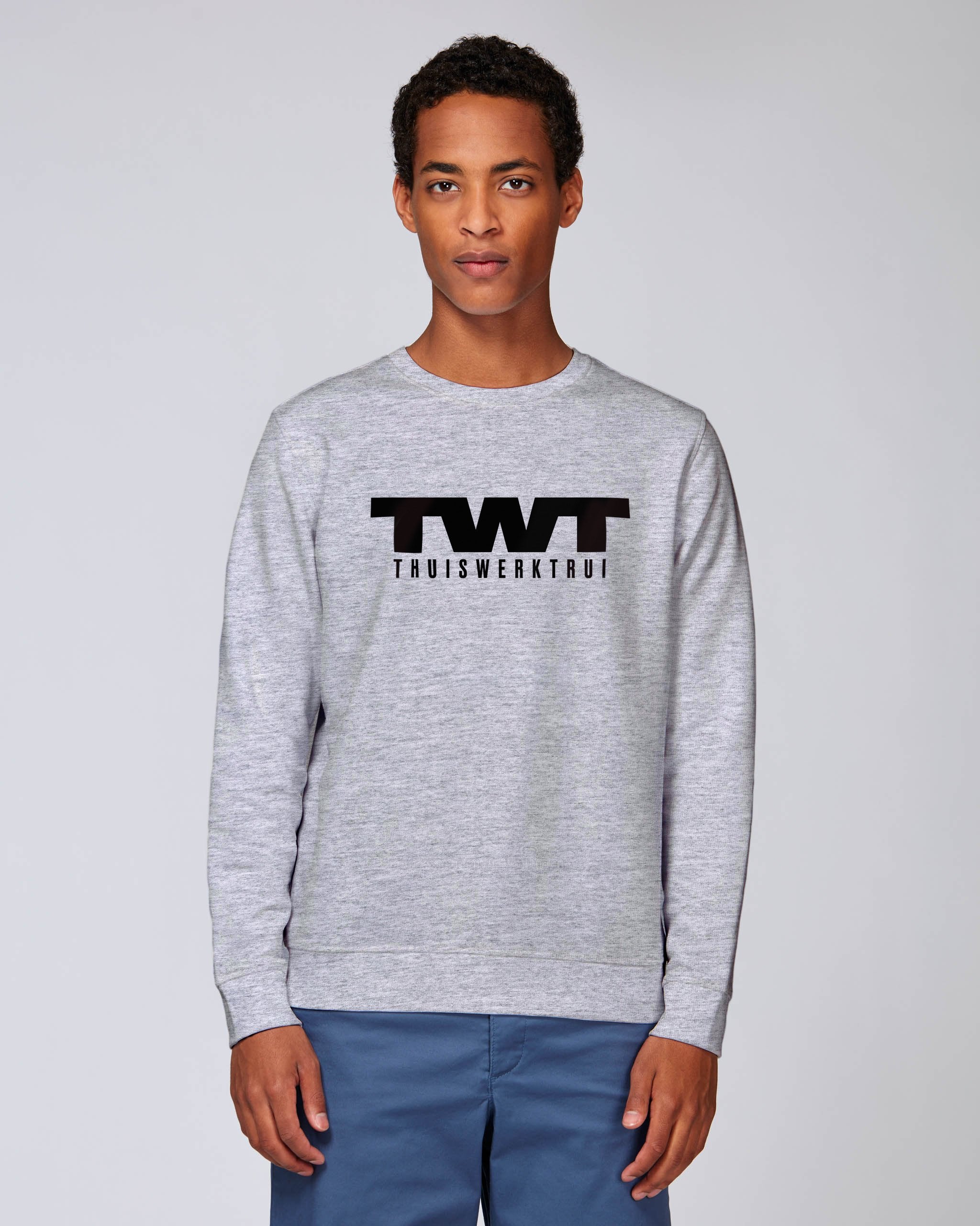 Sweatshirt met vet geschreven opdruk 'TWT en thuiswerktrui' - Zwart opdruk Sweatshirt met vet geschreven opdruk 'TWT en thuiswerktrui' - Zwart opdruk