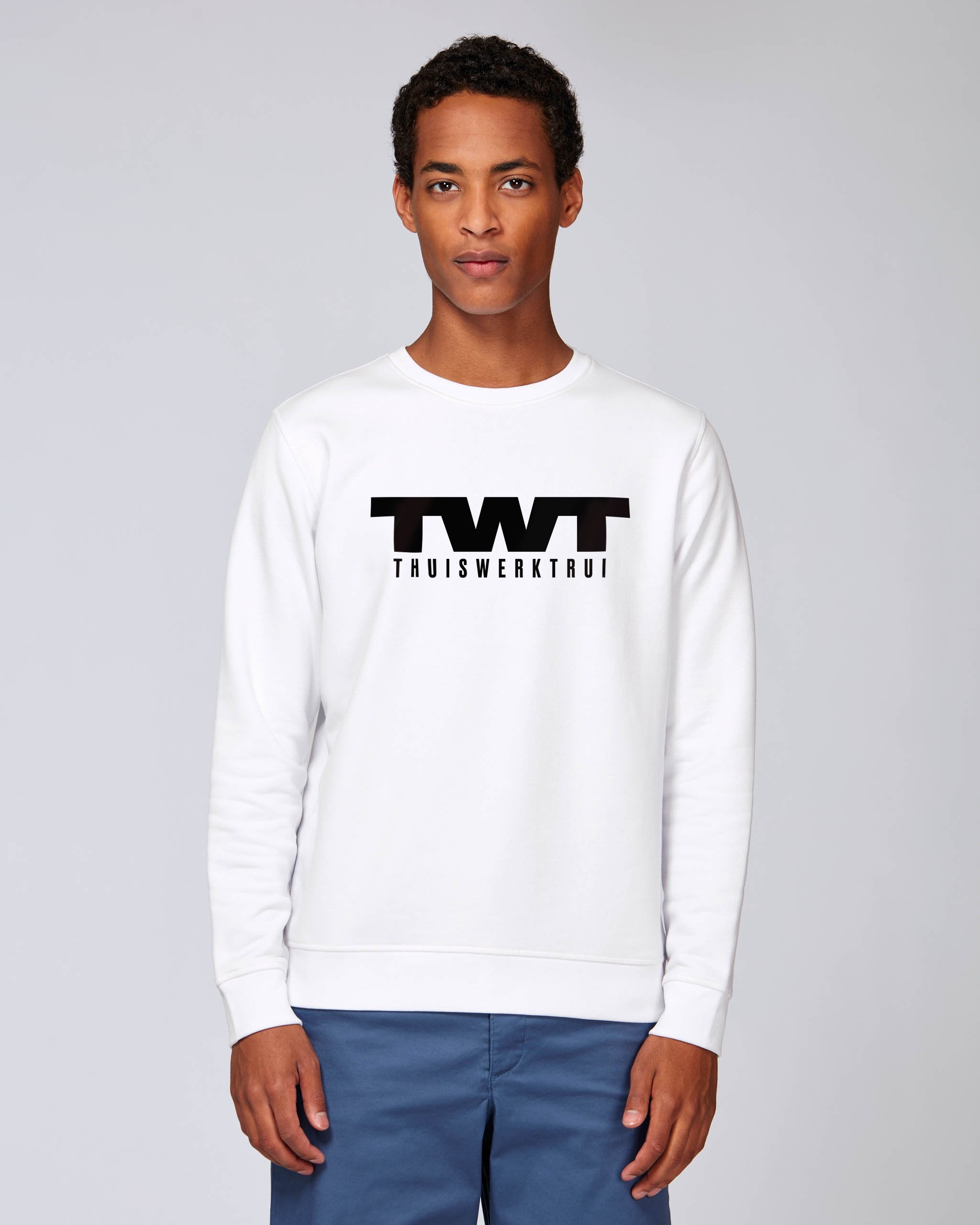 Sweatshirt met vet geschreven opdruk 'TWT en thuiswerktrui' - Zwart opdruk Sweatshirt met vet geschreven opdruk 'TWT en thuiswerktrui' - Zwart opdruk