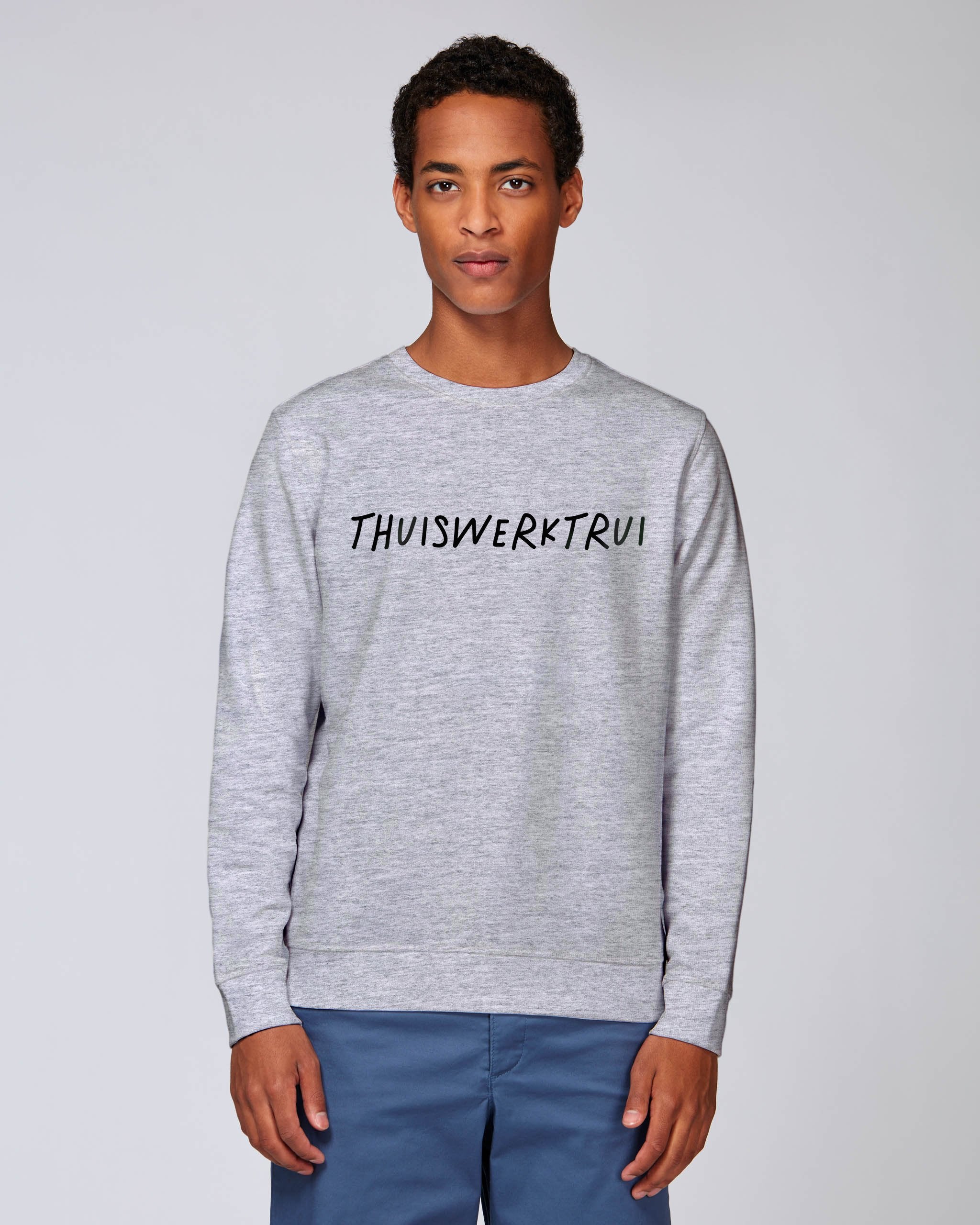 Sweatshirt met geschreven opdruk 'thuiswerktrui' - Zwart opdruk Sweatshirt met geschreven opdruk 'thuiswerktrui' - Zwart opdruk