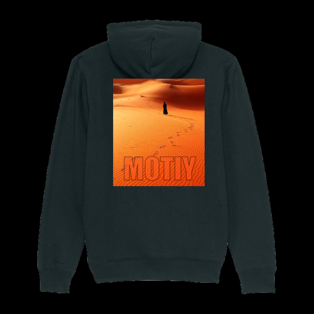 MOTIY Unisex black/orange desert graphic hoodie