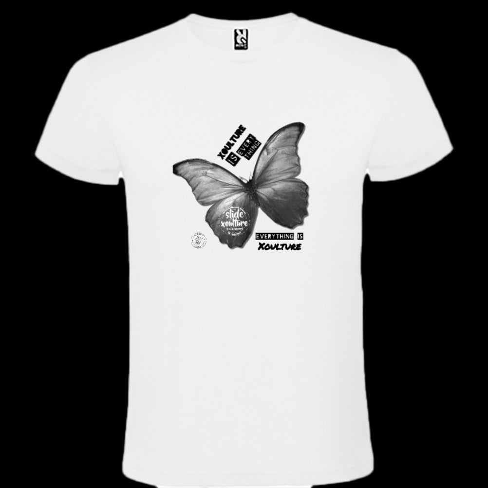 Slide Xoulture: Butterfly Xoulture 1. Shaded Xoulture Unisex Budget Round Neck T-Shirt | Roly Atomic 150
