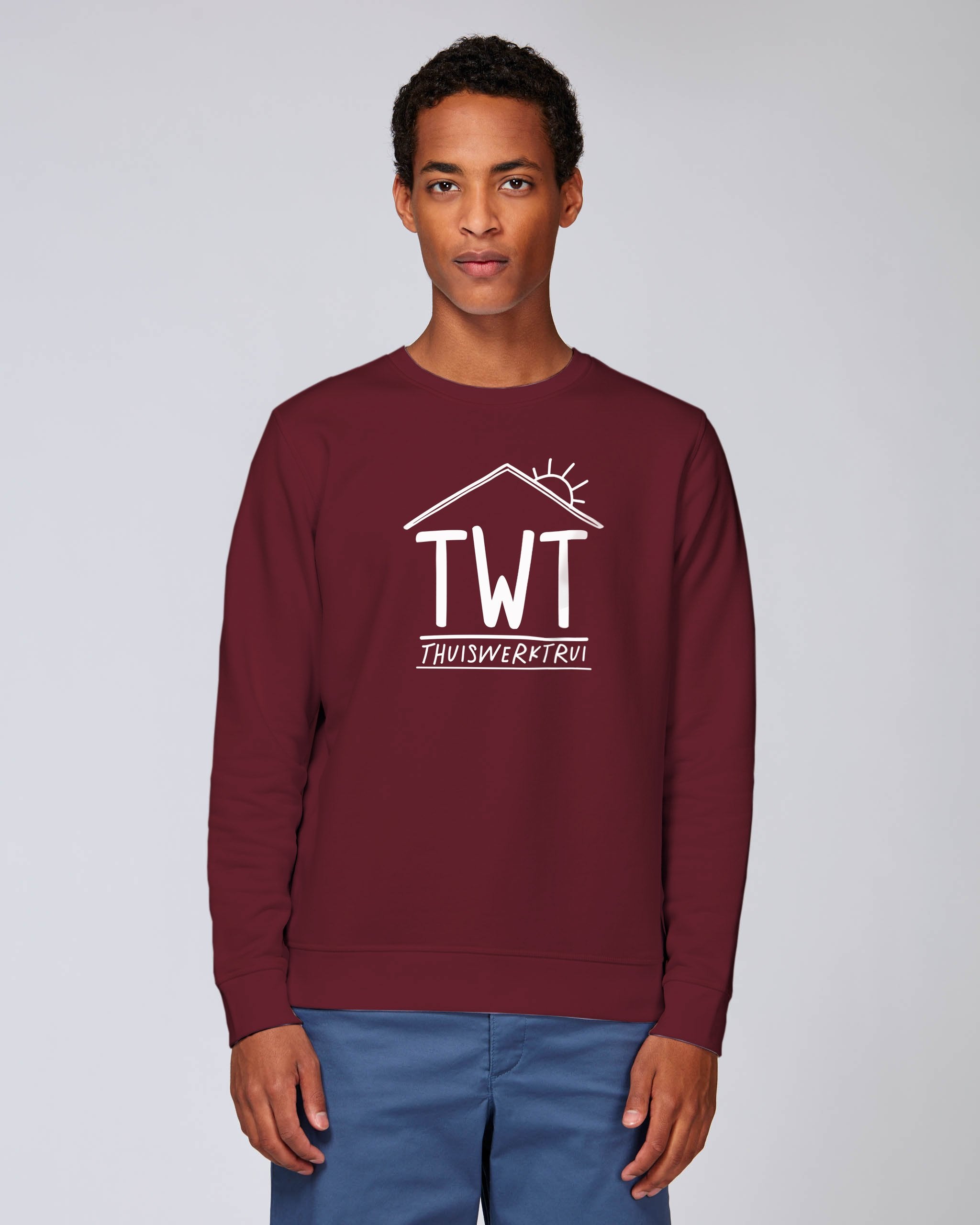 Sweatshirt met opdruk 'TWT en huisje' - Witte opdruk