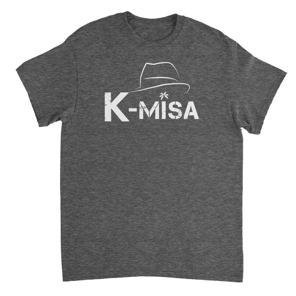 K-Misa Youth Essential Heavy Crew Neck T-shirt (5000B) - Logo Blanc
